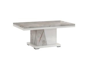 Table basse rectangulaire coloris blanc <strong>ALTOBUY</strong> <strong>NERVY</strong> - 65 cmx120 cm