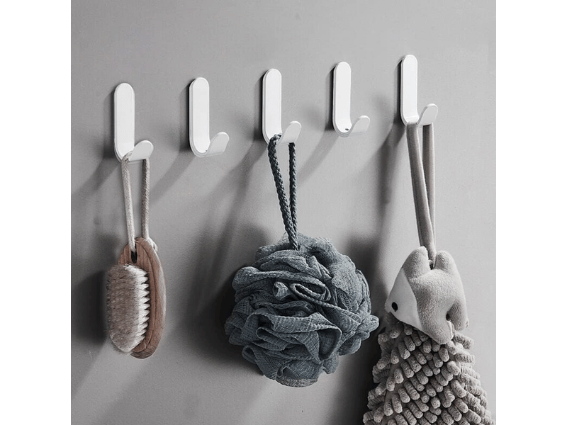  5 pièces (blanc)crochet adhésif 3m autocollants crochet murale salle de bain porte serviette imperméable pour chambre de cuisine plafond  - Conforama C