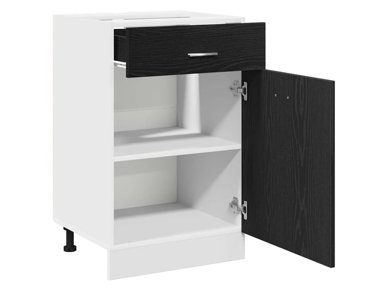 Meuble de rangement cuisine, armoire suspendue chêne noir 50x46x81,5cm  - Conforama E