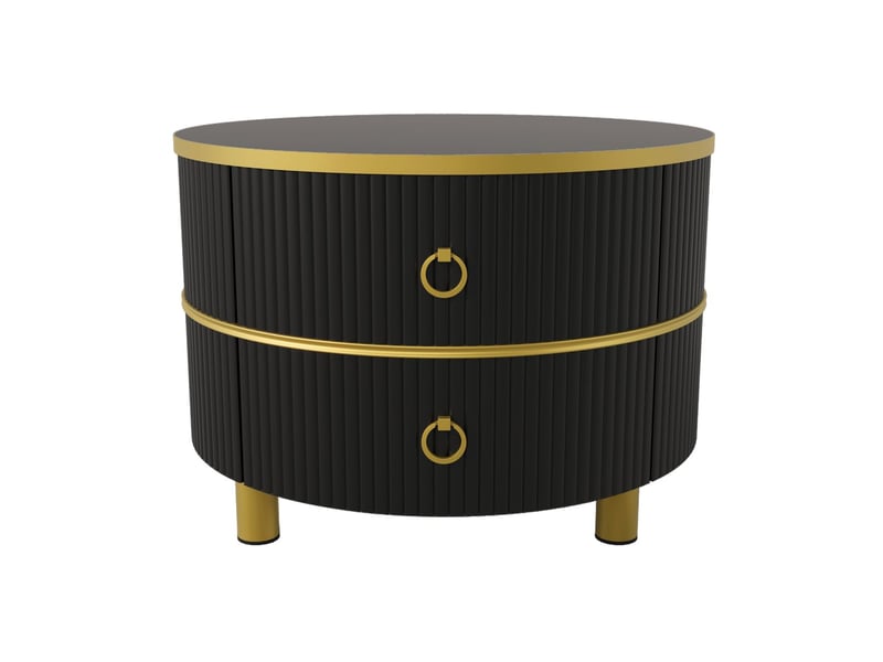  Petite table basse ronde, plateau verre trempé et laqué table basse salon, rangement intégré, ensemble 2 pièces  - Conforama E