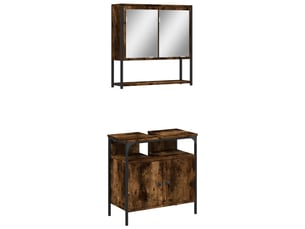 Ensemble de meubles de salle de bain 2 pcs chêne fumé cf63576