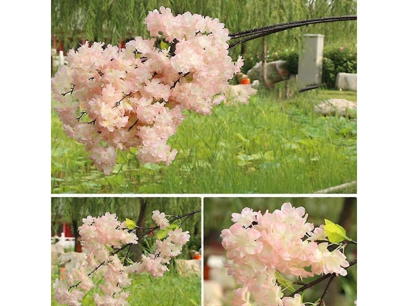  Fleur artificielle à longue tige, fausse fleur de cerisier, fleurs en soie, branche de sakurarose  - Conforama C