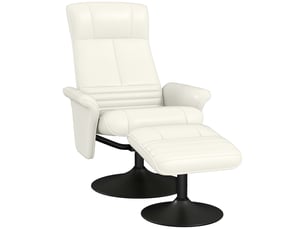 Fauteuil inclinable, fauteuil tv avec repose-pieds, pivotant, ergonomique, aspect microfibre, jusqu'à 150 kg, blanc crème