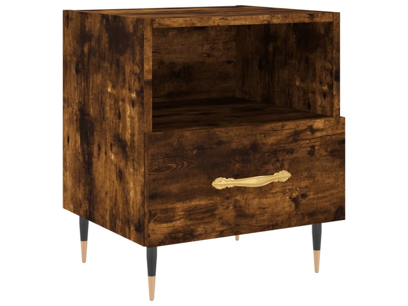  Table de chevet - cabinet de chevet - table de nuit chêne fumé 40x35x47,5 cm bois d’ingénierie  - Conforama A