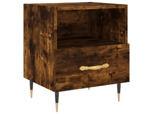 Table de chevet - cabinet de chevet - table de nuit chêne fumé 40x35x47,5 cm bois d’ingénierie