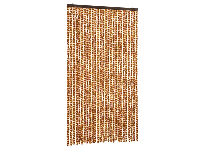  Rideau anti-mouches, moustiquaire ocre et blanc 118x220 cm chenille cf43576  - Conforama A