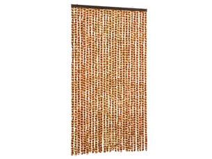 Rideau anti-mouches, moustiquaire ocre et blanc 118x220 cm chenille cf43576