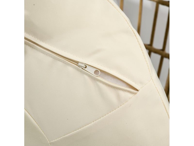  Fauteuil de jardin en rotin synthétique 105 x 90 x 148 cm – kaki – coussins épais et pieds réglables  - Conforama E