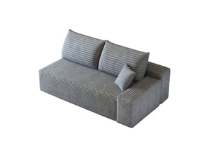 Canapé droit fixe <strong></strong> <strong></strong> 2,5 places Velours côtelé gris