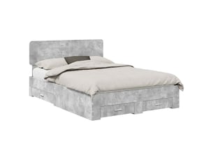 Lit 2 places 150x200 cm coloris gris