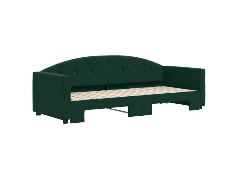  Lit simple- lit adulte -  lit de jour avec gigogne sans matelas vert foncé 80x200 cm  - Conforama B
