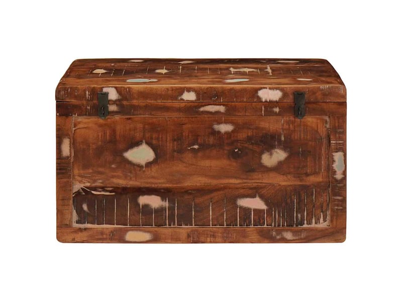  Boîte de rangement, coffre de rangement avec stockage marron bois de mangue massif shl4526  - Conforama E