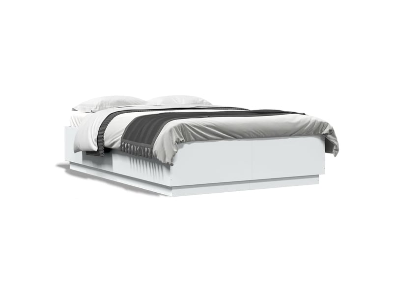  Lit double- lit adulte -  cadre de lit sans matelas blanc 150x200 cm  - Conforama A