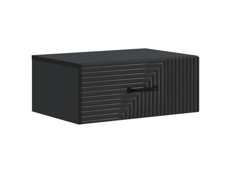  Table de chevet - cabinet de chevet - table de nuit mural noir 49 x 34,5 x 20 cm  - Conforama A