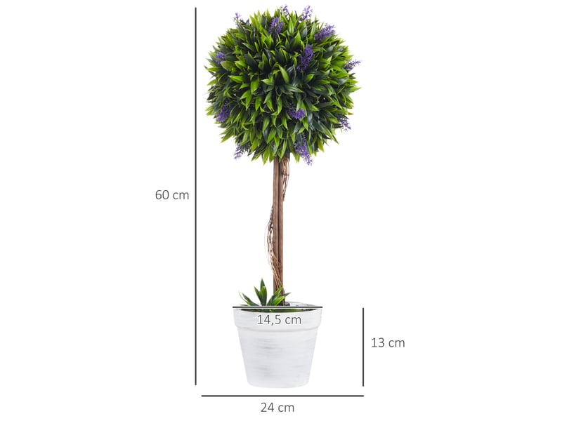  Lot de 2 plantes artificielles lavande 24x60 cm vert  - Conforama E