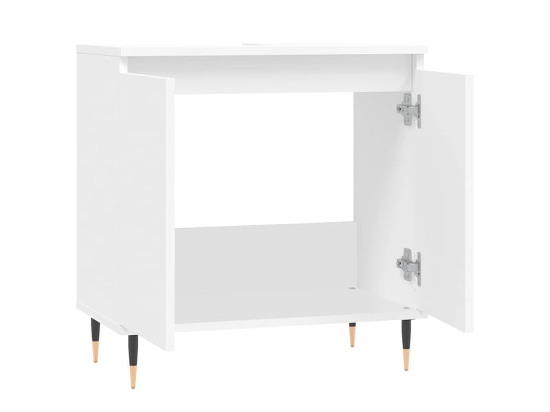  Armoire de salle de bain, meuble de rangement blanc 58x33x60 cm bois d'ingénierie  - Conforama E