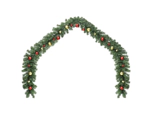 Guirlande de noël décorée avec boules et lumières led 20 m