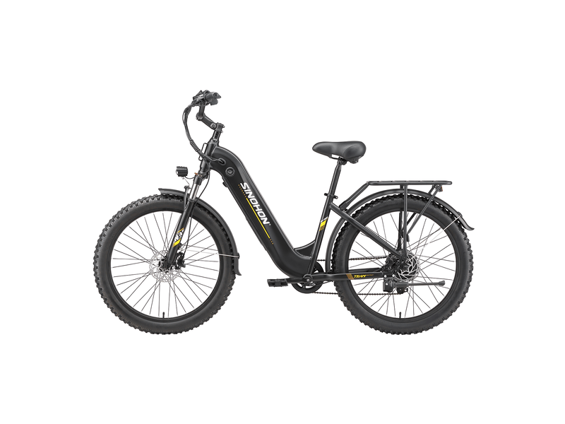 Vélo électrique 26 sinohon ak26, pneus larges, freins hydrauliques, noir - Conforama B