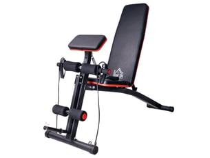 Banc de musculation 160x54x106 cm multifonction métal noir