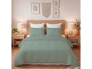 Parure housse de couette 3d microfibre 260x240 cm thalia vert, par soleil d'ocre