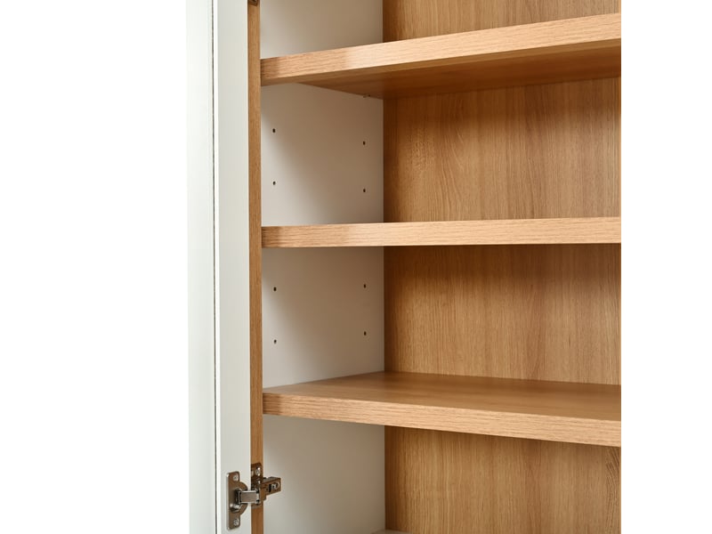 Buffet vitrine,110x40x185 cm,avec rangement,mdf et panneaux de particules,blanc - Conforama D