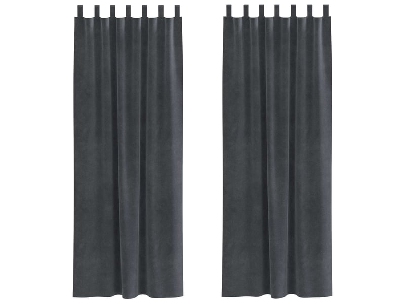  Lot de 2 rideaux, rideaux de fenêtre gris clair 140 x 245 cm velours cf44051  - Conforama A