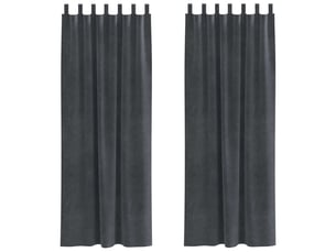 Lot de 2 rideaux, rideaux de fenêtre gris clair 140 x 245 cm velours cf44051