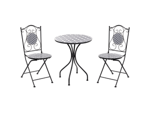 Ensemble bistrot sirolo métal blancbleu