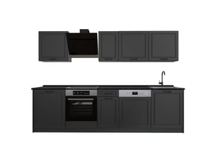 Vicco cuisine, anthracite campagneanthracite, 280cm plan de travail anthracite