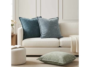 Lot de 2 housses de coussin houten vert 65 x 65 cm tissu chenille cf49387