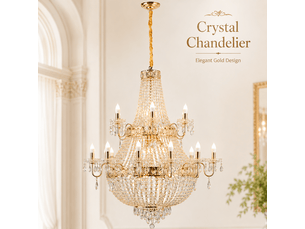 Lustre lanterne en cristal b – éclairage 3 couleurs