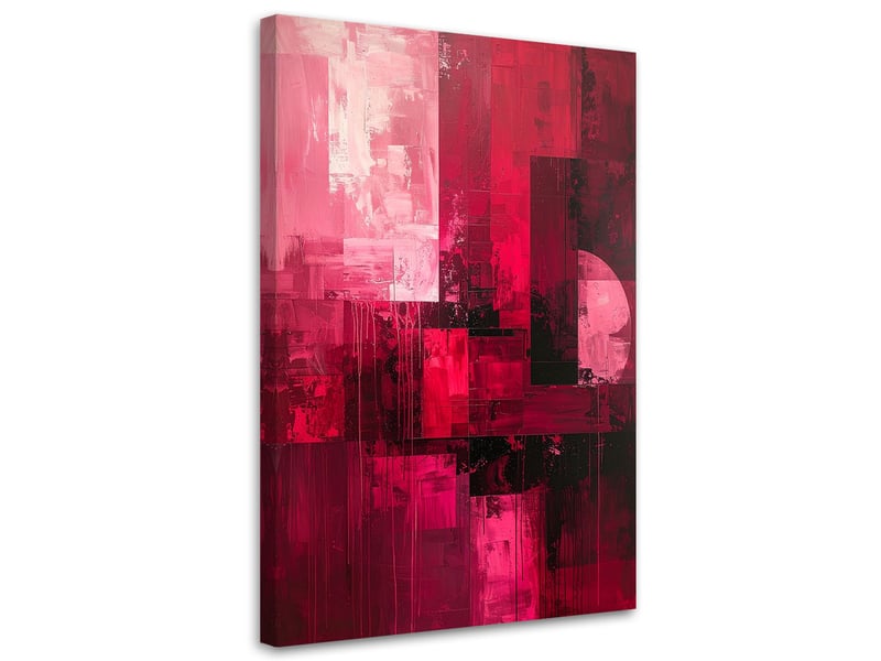  Tabelau sur toile, abstraction moderne rouge 60x90 1312608651 - Conforama A