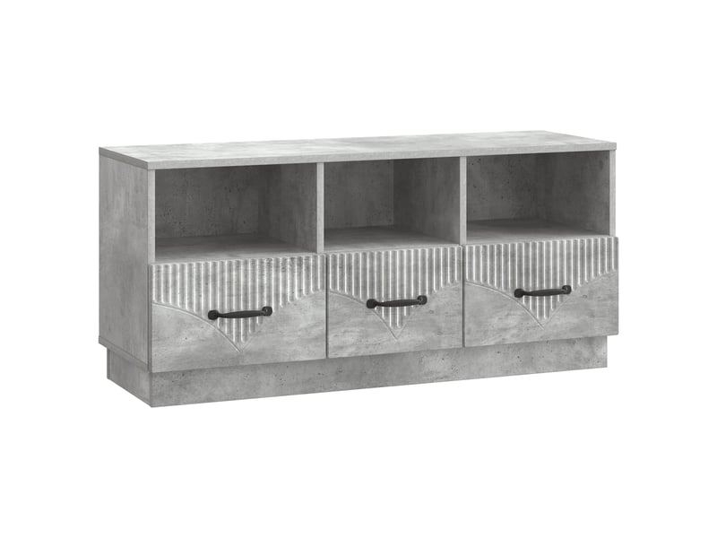  Meuble tv - banc tv - meuble de rangement gris béton 102 x 34,5 x 47 cm bois d'ingénierie  - Conforama A