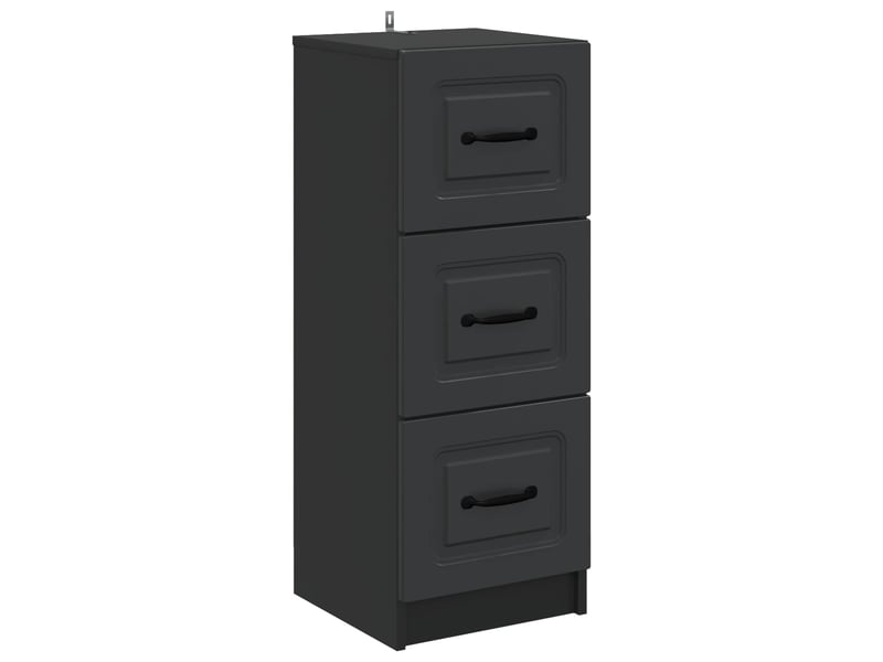  Armoire de rangement bureau, armoire à tiroirs noir 33 x 34,5 x 87 cm bois d'ingénierie  - Conforama A