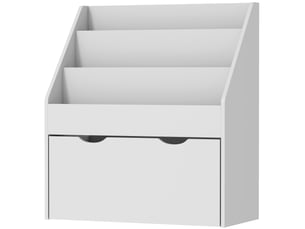 Bibliothèque pour enfants multi-rangement avec 3 niveaux d'étagères et un tiroir, 62,5l x 30l x 70h cm, gris