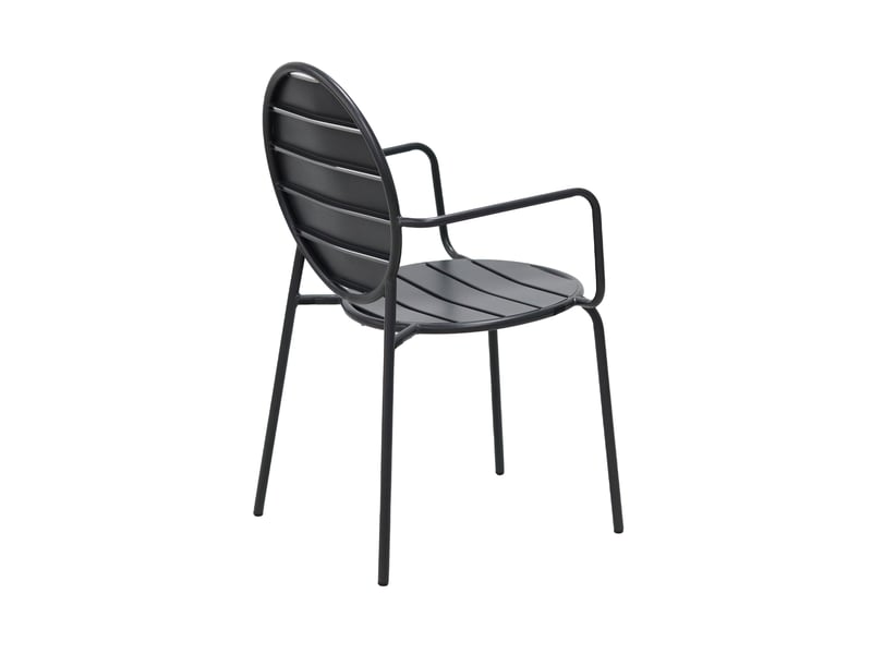  Lot de 2 fauteuils de jardin dossier rond en métal gris - baca  - Conforama D