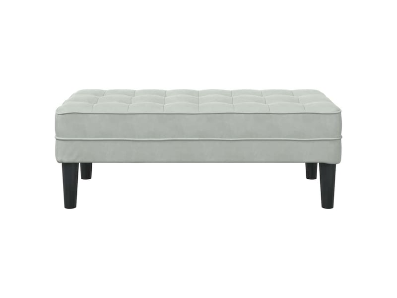  Banc chambre, banc de lit gris clair 113x57x39 cm velours  - Conforama D