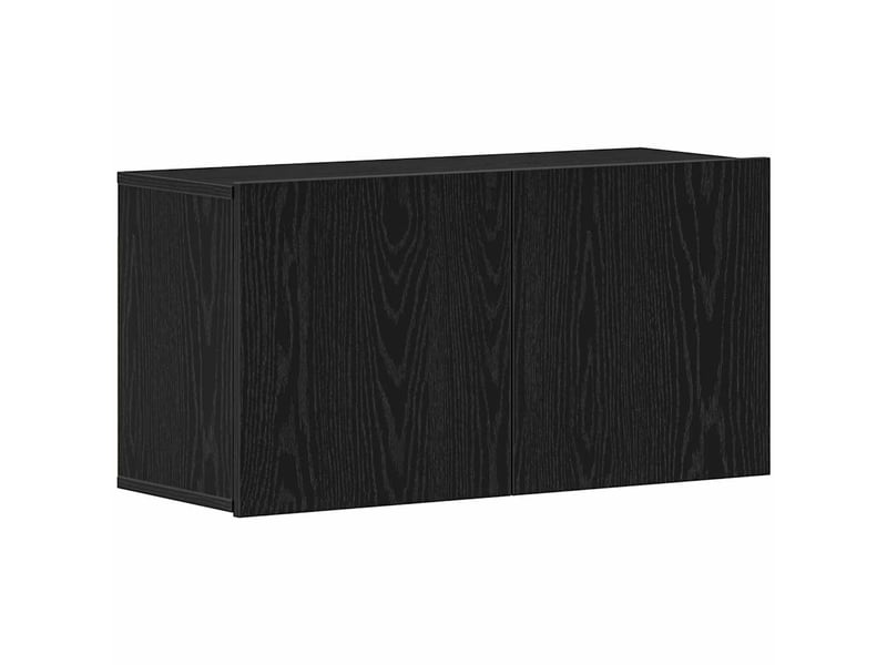  Meuble tv - banc tv - meuble de rangement chêne noir 80x30x41 cm bois d'ingénierie  - Conforama A