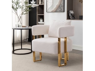 Fauteuil fixe <strong>DESVIAE</strong> <strong></strong> Velours blanc vendu A l'unité