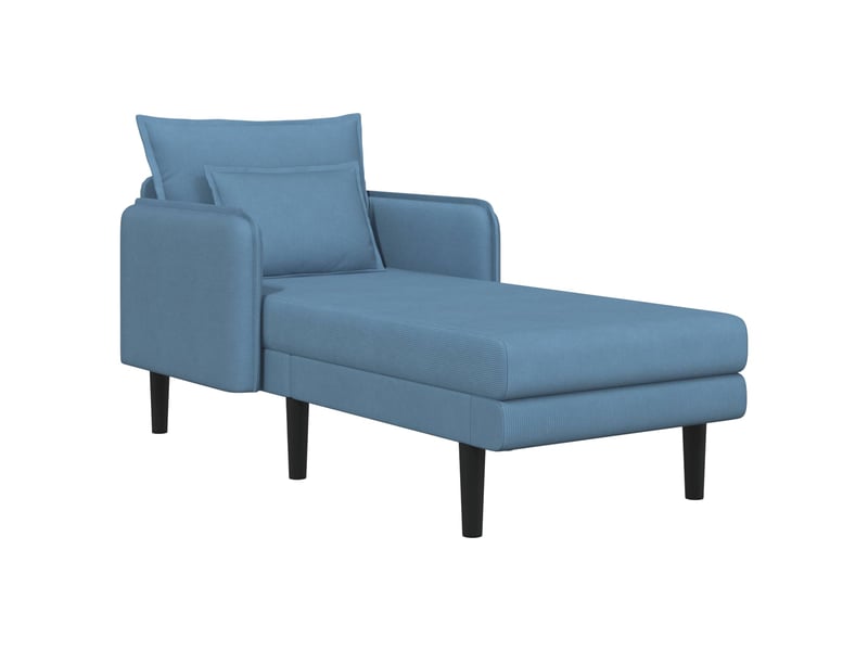  Vidaxl grande méridienne bleu tissu en velours côtelé  - Conforama D