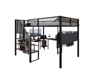 Lit mezzanine 140x200 cm MODENUIT coloris noir