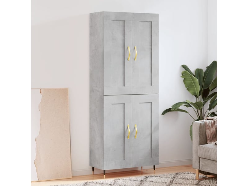  Buffet haut - bahut - meuble de rangement gris béton 69,5x34x180 cm bois d'ingénierie  - Conforama B