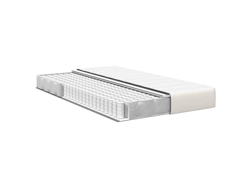  Lit double- lit adulte -  matelas de lit avec matelas crème 120 x 190 cm tissu  - Conforama C
