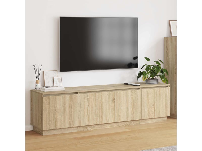  Meuble tv - banc tv - meuble de rangement 180 x 38 x 49 cm chêne sonoma bois d'ingénierie  - Conforama B