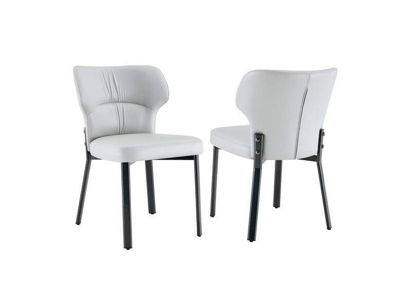  Lot de chaises 2 chaises chaise repas moderne revêtement en cuir pu siège rembourré structure en métal noir  - Conforama A
