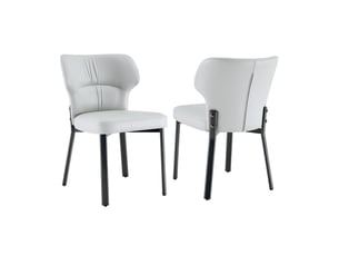 Lot de chaises 2 chaises chaise repas moderne revêtement en cuir pu siège rembourré structure en métal noir