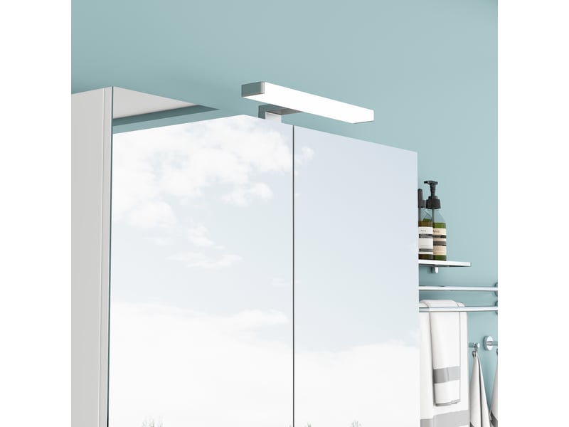  Armoire de toilette murale 2 portes avec miroir led blanc 80 x 16 x 70 cm W3610P371379 - Conforama E