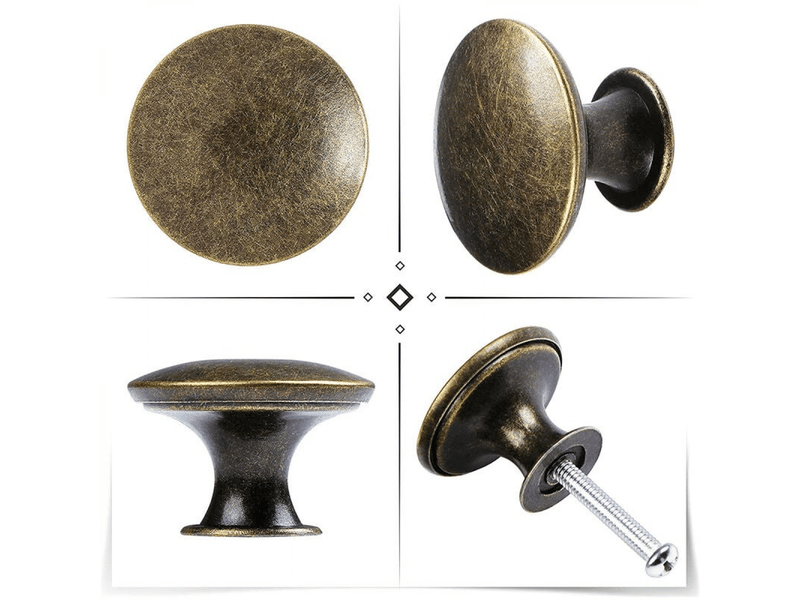  Lot de 10 boutons de porte et de tiroir de 30 mm, style vintage, bronze, poignées et boutons pour meubles de cuisine  - Conforama C