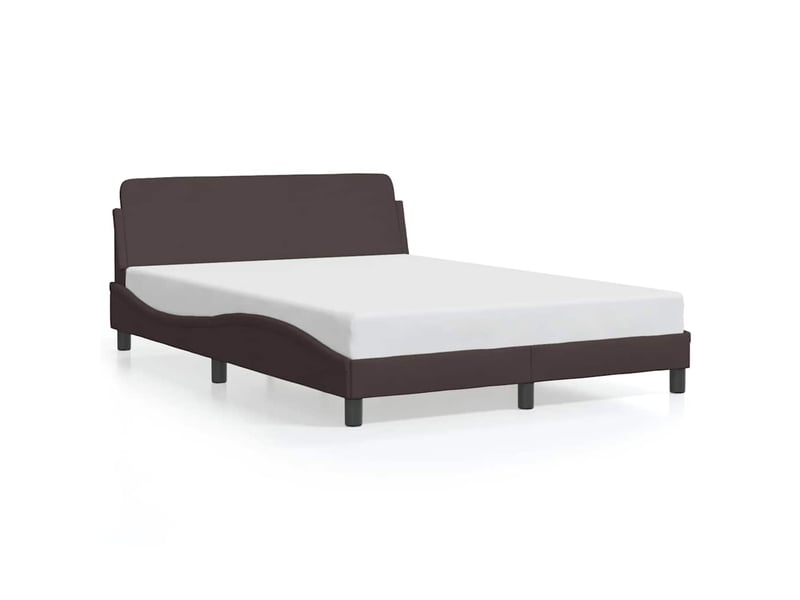 Lit double- lit adulte - cadre de lit dover marron foncé 140x190 cm tissu - Conforama A
