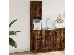 Meuble de rangement, armoire de cuisine chêne fumé 35x50x180cm bois d'ingénierie